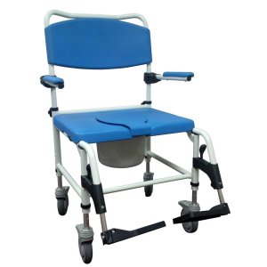 Drive Medical Bariatric Aluminum Rehab Shower Commode Chair - Supports up to 500 lbs, Pack of 1, NRS185008
